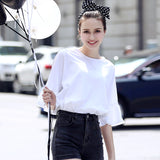 New Arrival Summer Women Top Tees Candy Color Women T-Shirt Half Flare Sleeve Casual Style Loose Tops Women Shirts