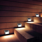 Stainless Steel Outdoor Wall Stair Lamp Pathway Lamp Household Solar Energy LED Garden Yard  Fence Lamp Gutter Light