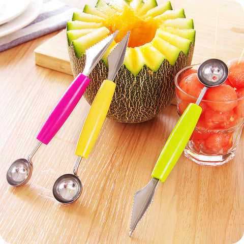 Creative Fruit Carving Knife Watermelon Baller Ice Cream Dig Ball Scoop Spoon Baller Diy Assorted Cold Dishes Tool