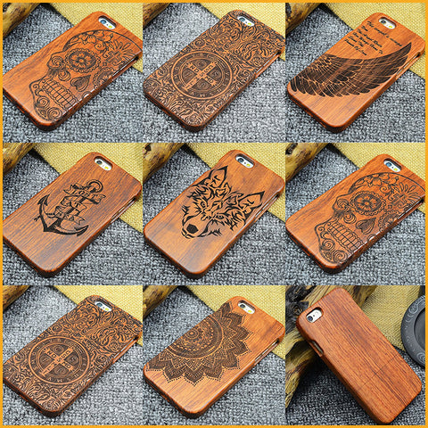 High Quality Fashion Natural Wooden Wood Bamboo Phone Back Protector Case For iPhone 5 5S SE 6 6S Plus Cellphone Cover XY1622