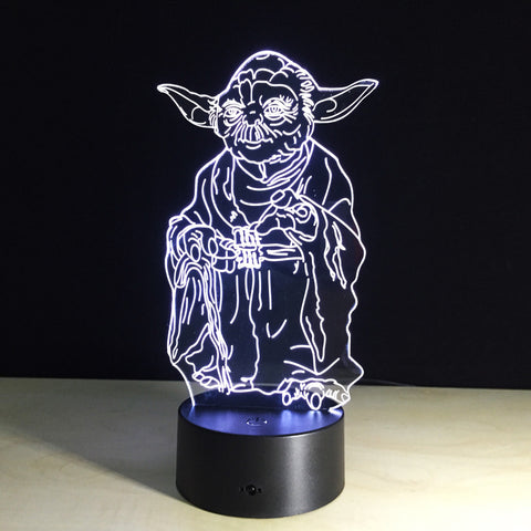 Novelty 3D Building Light Star Wars Yoda LED Night Light LED Lighting USB Table Lamp Bedside Nightlight for Child Gift IY803316