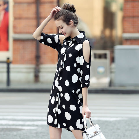 2017 Summer Women Dress Hollow Out Elegant Vintage Half Sleeve Fashion Mini Party Vestidos Women Summer Dress Chiffon Dress