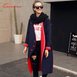 Quintina 2017 New Fashion Autunmn Women Coat Winter Coat Full Sleeve Manteau Femme V-Neck Slim Female Overcoat Women