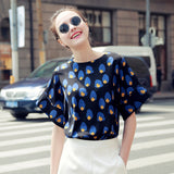 New Fashion Summer 2017 Top Tees Batwing Sleeve Women T-shirts Loose Style Elegant Shirt Alien Clothing Women Tops