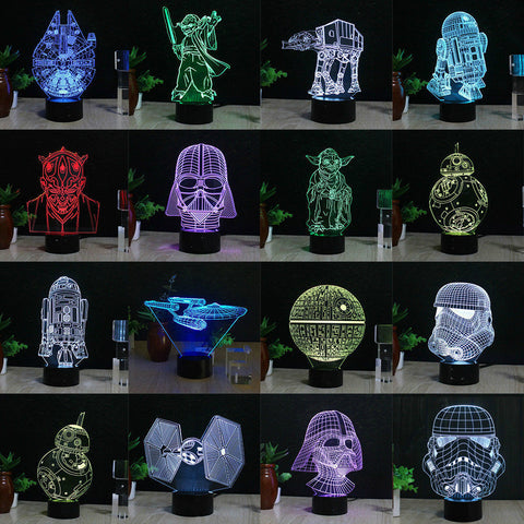 3D lamp Decor LED lego star wars 3D light Millennium Falcon Lighting Colorful Gradient Atmosphere Table Lamp Night light Gifts