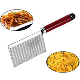 1Pc Stainless Steel Potato Wavy Edged Knife Gadget Vegetable Fruit Potato Cutter Peeler Cooking Tools Kitchen Knives Accessories