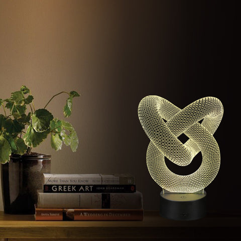3D Optical Illusion LED Table Night Light USB Cable Battery Operated Desk Lamp Valentine's Day Halloween Decorations Annular