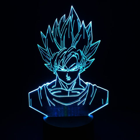 Dragon Ball Z Super Saiyan God Goku Action Figures 3D Table Lamp 7 Color Changing Night Light for Boys Kids Gifts