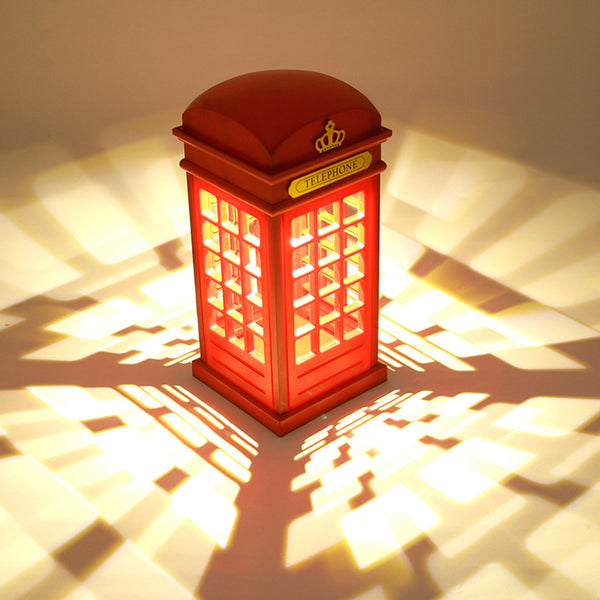 Stylish Retro Telephone Booth Desk Table Lamp Usb Rechargeable LED Touch Night Light For Children Bedroom Decor Nightlight