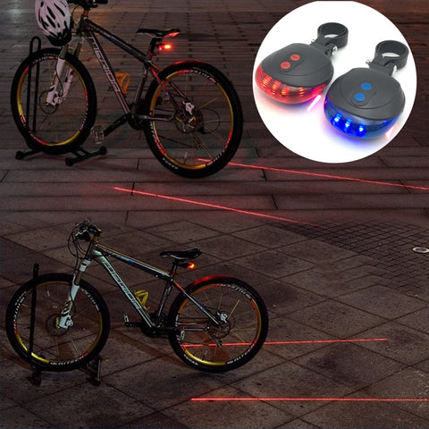 LED Bicycle Bike Light Night Mountain 5 LED+ 2 Laser Tail Light MTB Safety Warning Bicycle Rear Light Lamp Bike Accessories
