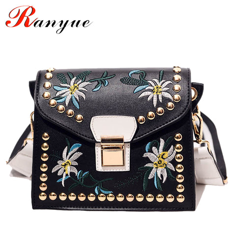 Fashion Women Leather Messenger Bag Flower Handbag Ladies Small Crossbody Bags Women Famous Brands Designers Shoulder Bags Girls