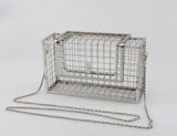 Unique fashion design personality hollow metal cages party clutch evening bag shoulder bag ladies handbag messenger bags purse