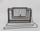 Unique fashion design personality hollow metal cages party clutch evening bag shoulder bag ladies handbag messenger bags purse