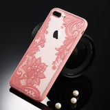 Sexy Retro Floral Phone Case For Apple iPhone 7 6 6s 5 5s SE Plus Lace Flower Hard PC+TPU Cases Back Cover Capa For iPhone7Plus