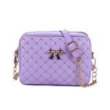 2017 Summer Fashion Women Messenger Bags Rivet Chain Shoulder Bag PU Leather Crossbody Quiled Crown bags