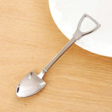 New Stainless Steel Spoon S M Size Shovel Shape Design Coffee Ice Cream Soup Honey Spoon Long Handle Tea Spoons for Kids