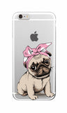 Cute Puppy Pug Bunny Cat Princess Meow French Bulldog Soft Phone Case Cover Coque Funda For iPhone 7 7Plus 6 6S 6Plus Samsung