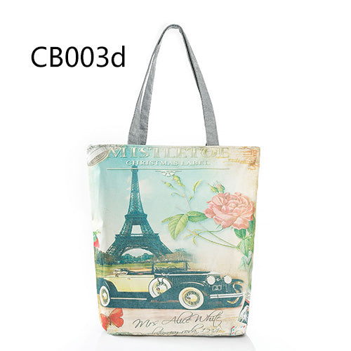 New Arrival Female Canvas Tote European Style Fashion Printing Women Handbag Canvas Beach Bags For Girls Bolsa Feminina