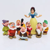 New 8pcs/set 4-15cm Seven Dwarfs and Princess Snow White PVC Action Figure Doll Cake Toy Landscape Decor Birthday Gifts for Kids