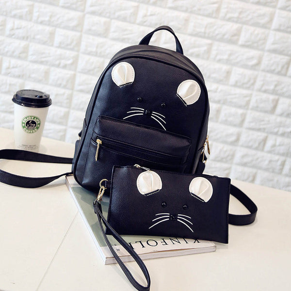 Toposhine 2 Bag/Set Cute Women Backpacks 2016 Rivet Girls Backpacks Student Schoolbag Girls Bags Fashion Travel Backpack 1537