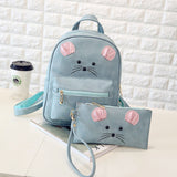 Toposhine 2 Bag/Set Cute Women Backpacks 2016 Rivet Girls Backpacks Student Schoolbag Girls Bags Fashion Travel Backpack 1537