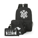 3Pcs/Sets Womens Man Luminous Black Backpacks Canvas School Book Bags Computer Backpack women student bag Large capacity mochila