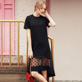 Quintina New Fashion Women Dress O-Neck Knee-Length Lady Dress Vestidos A-Line Summer Women Casual Dress