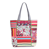 Butterfly Printed Casual Tote Large Capacity Female Handbags Single Shoulder Shopping Bags Daily Use Women Canvas Beach Bag