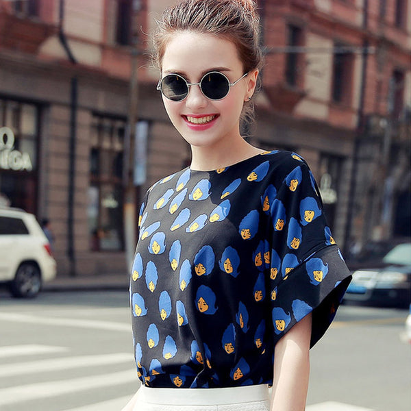 New Fashion Summer 2017 Top Tees Batwing Sleeve Women T-shirts Loose Style Elegant Shirt Alien Clothing Women Tops