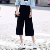 2017 Fashion Summer Women Pants Wide Leg Pants Elastic Waist Ankle-Length Trousers Women Capri Loose Casual Pants