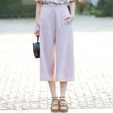 2017 Fashion Summer Women Pants Wide Leg Pants Elastic Waist Ankle-Length Trousers Women Capri Loose Casual Pants