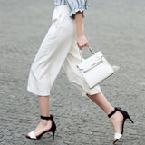 2017 Fashion Summer Women Pants Wide Leg Pants Elastic Waist Ankle-Length Trousers Women Capri Loose Casual Pants