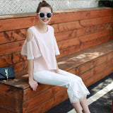 Summer Fashion Bandage Off  Shoulder Top Women T-Shirt 2017 Hollow Out O Neck T-Shirt Vintage Women Tops