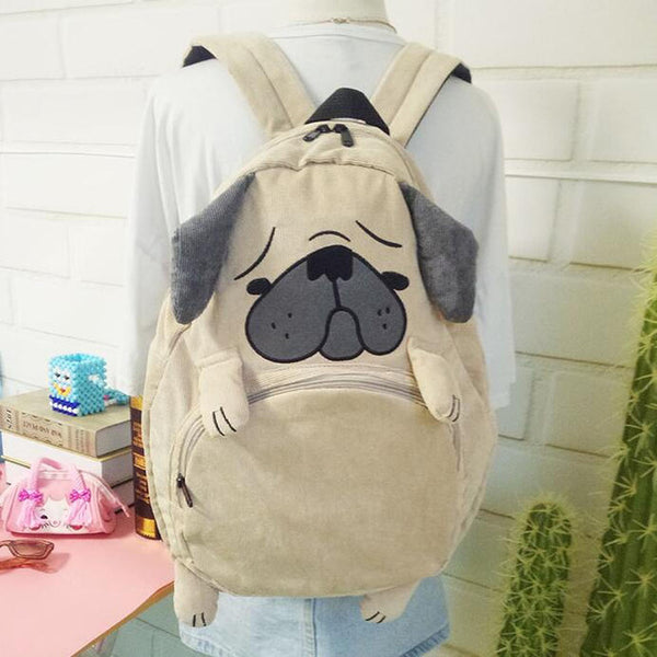 2016 Japanese cute cartoon animals backpack school bags for girls larger capacity corduroy backpack high school students bag