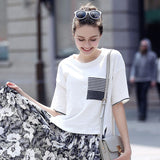 2017 New Summer Style Women T-shirt O-Neck Short Sleeve Women Top Tees Harajuku Casual Loose Split Shirts Alien Women Tops