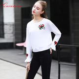 Quintina 2017 New Arrival Long Sleeve Spring Lady T-Shirt Fashion Tees For Women Plus Size Tops Women Tops Alien Tee Shirt Femme