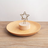 New Round Wood Wrought Iron Pastoral Style Notes Clip Creative Message Photo Clip Stand Memo Clip Note Holder Card Holder
