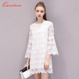 Quintina New Fashion Women Dress Mini Cute Lady Office Dress Vestidos Women Clothing Spring Lace Dress Party Dress