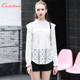 Quintina 2017 New Fashion Spring Women Blouse Elegant Lace Shirts Blusas Femininas Women Casual Shirt Lady Tops