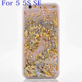 Hot Glitter Dynamic Liquid Diamond Quicksand Case For iPhone 5 5S SE 6 6S 6Plus 6SPlus Transparent Clear Hard Phone Case