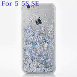 Hot Glitter Dynamic Liquid Diamond Quicksand Case For iPhone 5 5S SE 6 6S 6Plus 6SPlus Transparent Clear Hard Phone Case