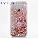 Hot Glitter Dynamic Liquid Diamond Quicksand Case For iPhone 5 5S SE 6 6S 6Plus 6SPlus Transparent Clear Hard Phone Case