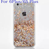 Hot Glitter Dynamic Liquid Diamond Quicksand Case For iPhone 5 5S SE 6 6S 6Plus 6SPlus Transparent Clear Hard Phone Case