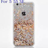 Hot Glitter Dynamic Liquid Diamond Quicksand Case For iPhone 5 5S SE 6 6S 6Plus 6SPlus Transparent Clear Hard Phone Case