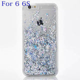 Hot Glitter Dynamic Liquid Diamond Quicksand Case For iPhone 5 5S SE 6 6S 6Plus 6SPlus Transparent Clear Hard Phone Case