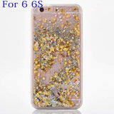 Hot Glitter Dynamic Liquid Diamond Quicksand Case For iPhone 5 5S SE 6 6S 6Plus 6SPlus Transparent Clear Hard Phone Case