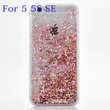 Hot Glitter Dynamic Liquid Diamond Quicksand Case For iPhone 5 5S SE 6 6S 6Plus 6SPlus Transparent Clear Hard Phone Case