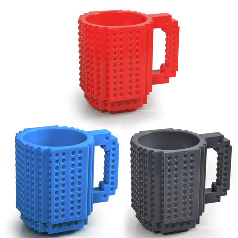 350ml Creative Drinkware Building Blocks Mugs DIY Coffee Cup Block Puzzle Mug Personality Water Cup Build-On Brick Creative Mug