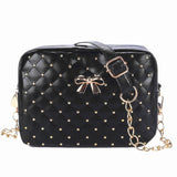 2017 Summer Fashion Women Messenger Bags Rivet Chain Shoulder Bag PU Leather Crossbody Quiled Crown bags