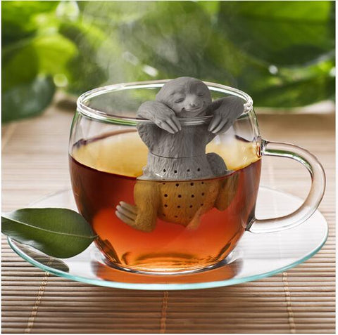 Lazy Sloth Tea Infuser Silicone Reusable Portable Tea Strainer Coffee Herb Filter Empty Tea Bags Loose Leaf Diffuser Accessories